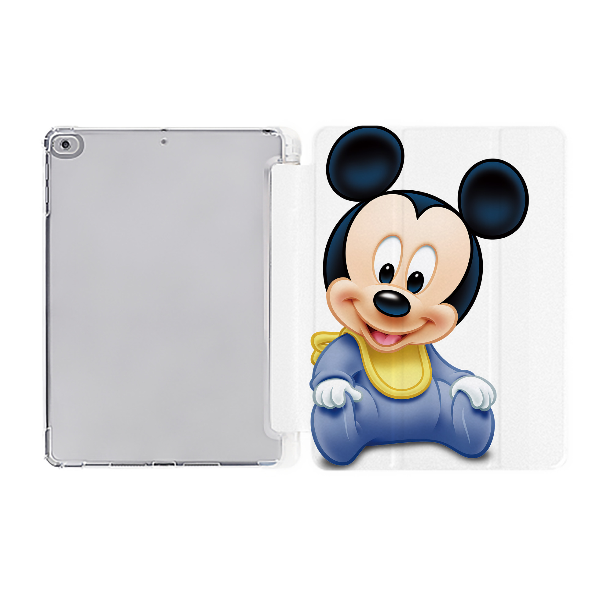 （画像用） ミッキーマウス Mickey Mouse IPad ケース ペン収納付き 三つ折りスタンド PUレザー×シリコン 対応機種9.5/10.5/10.9インチ